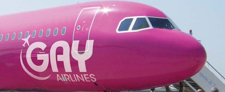 Gay Airlines pink plane from their Facebook page
