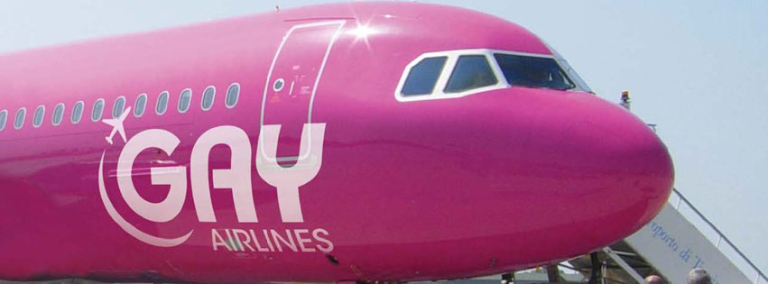 Gay Airlines pink plane from their Facebook page