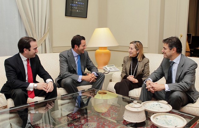 Rafael Catlá and Ana Pastor, on the right-hand side of the image, in 2012