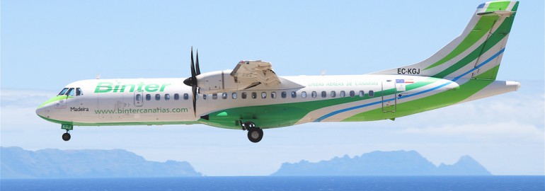 Binter Canarias ATR 72-500 EC-KGJ landing in Funchal by Aero Icarus