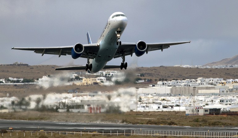 Thomas Cook Airlines taking off in Lanzarote airport by jBarcena - Flickr.