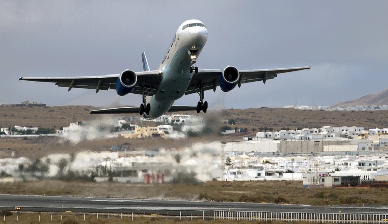 Thomas Cook Airlines taking off in Lanzarote airport by jBarcena - Flickr.