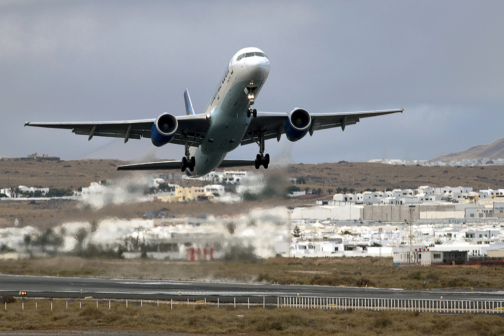 Thomas Cook Airlines taking off in Lanzarote airport by jBarcena - Flickr.