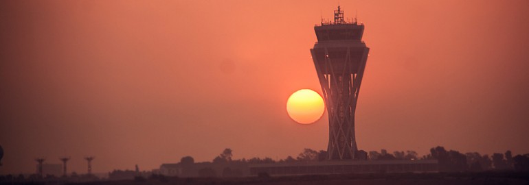 Barcelona ATC tower at sunrise by Juanedc - Flickr